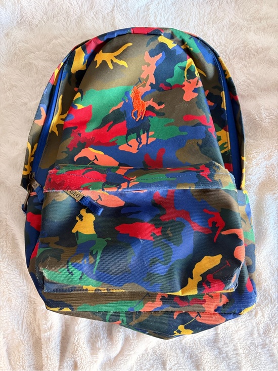 Polo Ralph Lauren Other - Polo by Ralph Lauren Multicolor Camo Backpack with Blue Trim